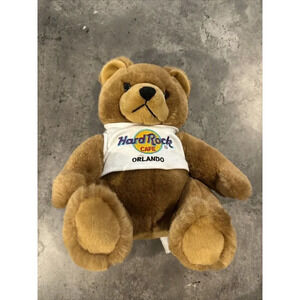 Hard Rock Cafe 8" Stuffed Animal Teddy Bear Orlando Plush With Shirt Year 2000